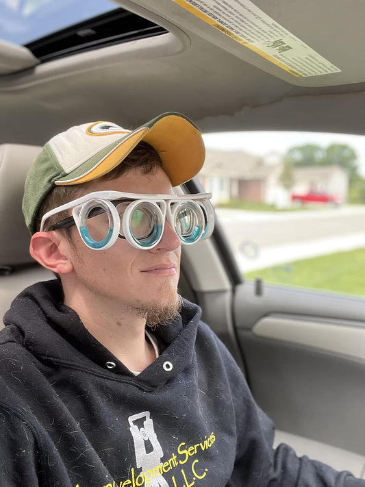 Pothos Anti Motion Sickness Glasses - Carsickness, Seasickness, Airsickness, Vertigo - Lightweight Portable Anti Nausea Treatment-Works for Travel, Gaming, Plane, Boat or car Rides, Kids and Adults
