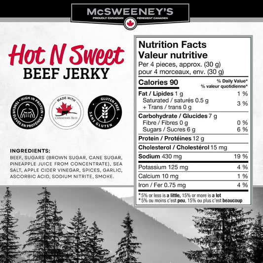 McSweeney's 甜辣牛肉干整箱装,70g(12 包装)