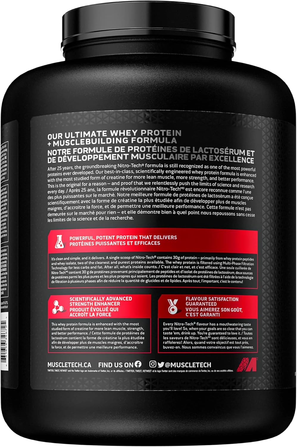 Muscletech Whey Protein Powder - Nitro-Tech Ultimate Muscle Building Formula with Whey Protein Isolate & Peptides - 30g of Protein, 3g of Creatine & 6.8g of BCAA - Milk Chocolate, 5 Pound (Pack of 1)