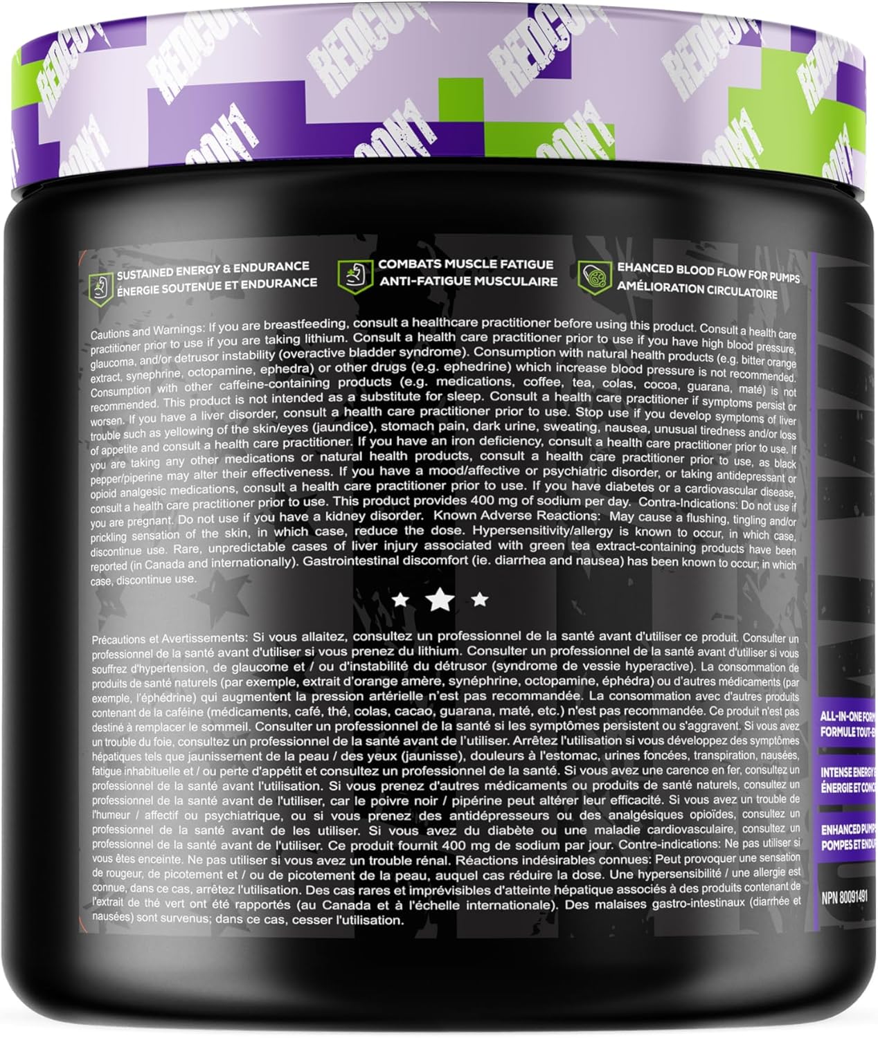 REDCON1 Total War 運動前粉,酸味小熊軟糖 - β-丙氨酸 + 瓜氨酸蘋果酸,適合素食者和生酮飲食者,適合男性和女性,含 250 毫克咖啡因 - 速效 HMB(30 份)