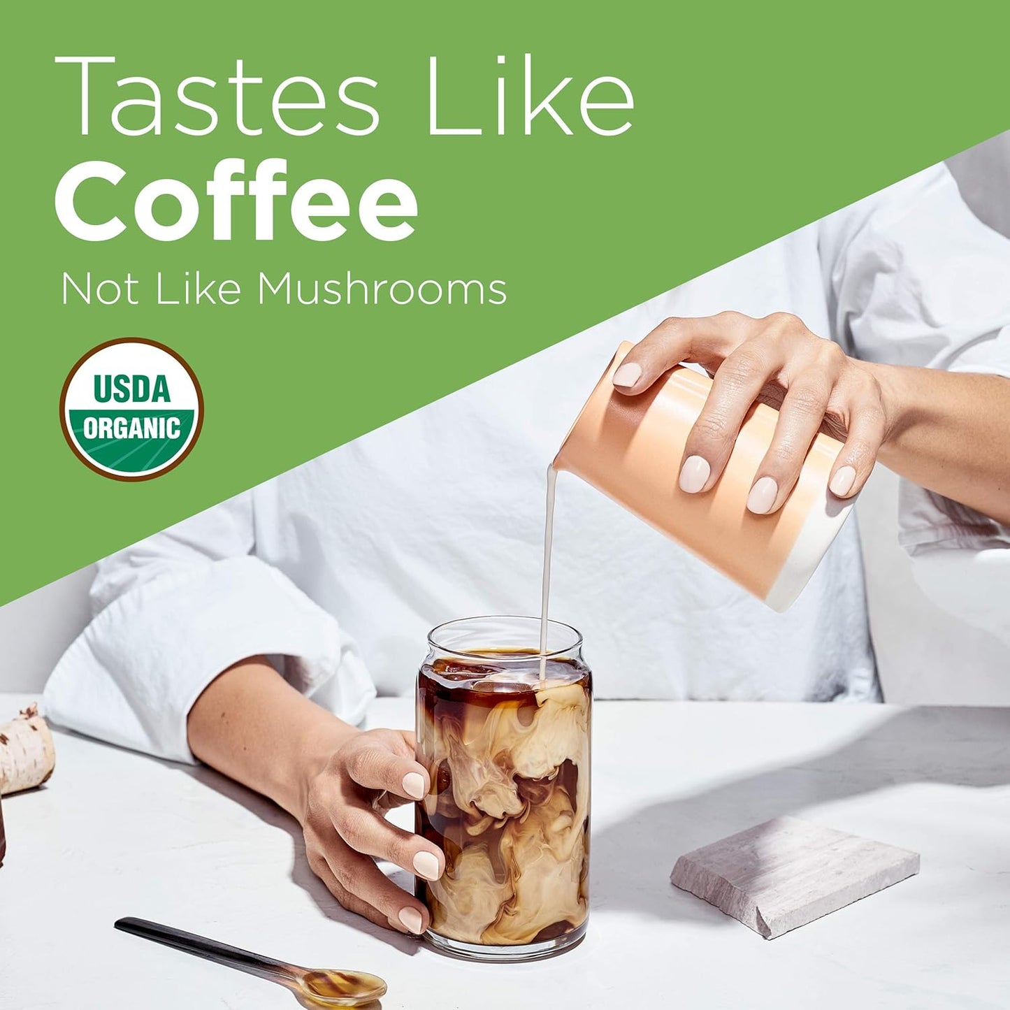 Four Sigma Foods Four Sigmatic Mushroom Coffee Mix Think With Lion's Mane & Chaga 10 Servings X 2.5g, Lion's Mane & Chaga, 10 Count & Mushroom Coffee Mix Get Going With cordyceps & Chaga, 10 Count