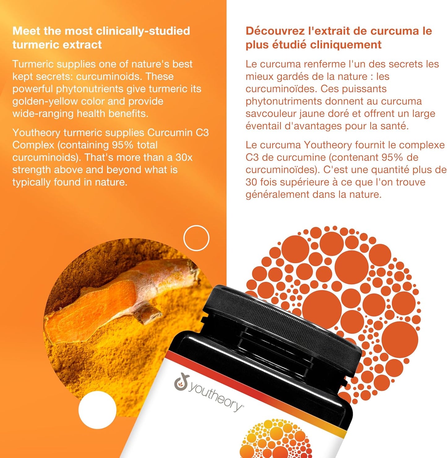 Youtheory Turmeric Curcumin with Black Pepper, Powerful Antioxidant Properties to Help Relieve Joint Inflammation, 45 Capsules