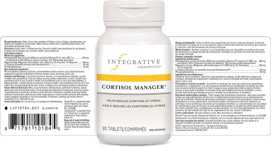 Cortisol Manager - Integrative Therapeutics - Sleep Support Supplement* with Ashwagandha, Magnolia, and L-Theanine - Traditional Ayurvedic Sleed Aid - Vegan - 90 Tablets