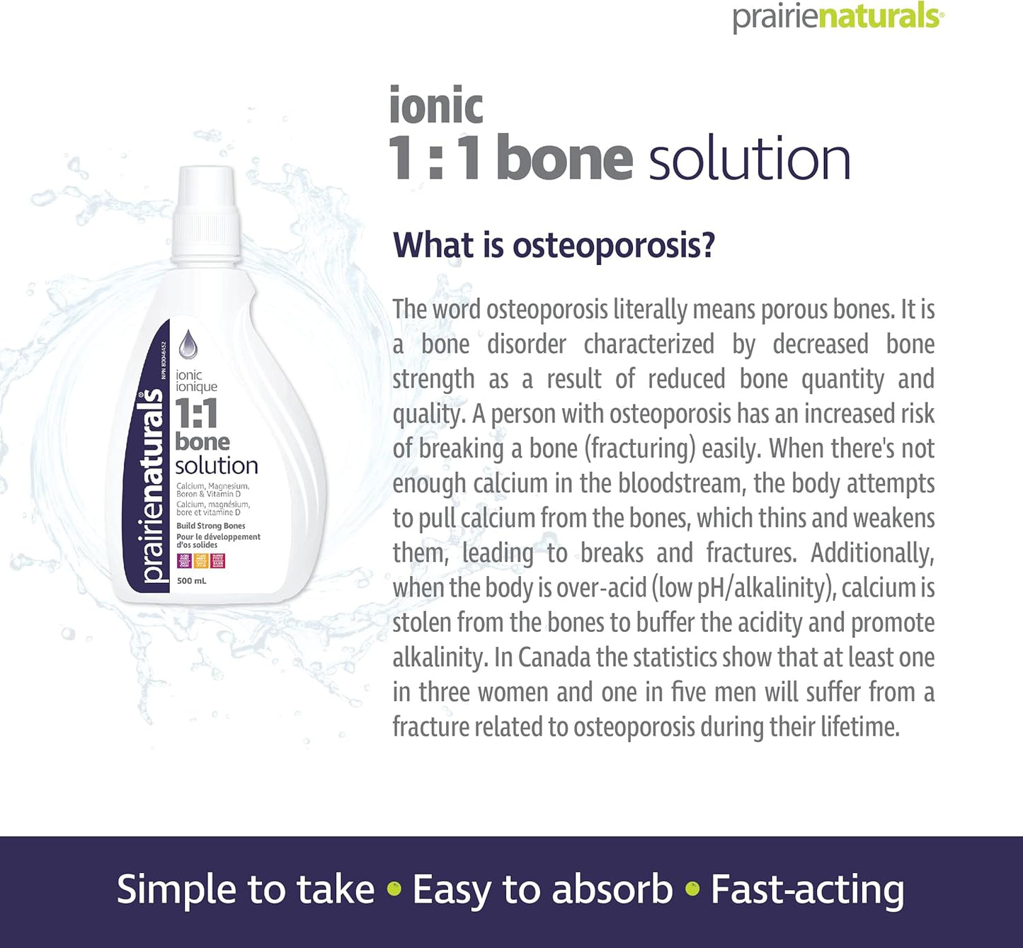Prairie Naturals Liquid ionic Bone Solution 1:1-500 mL