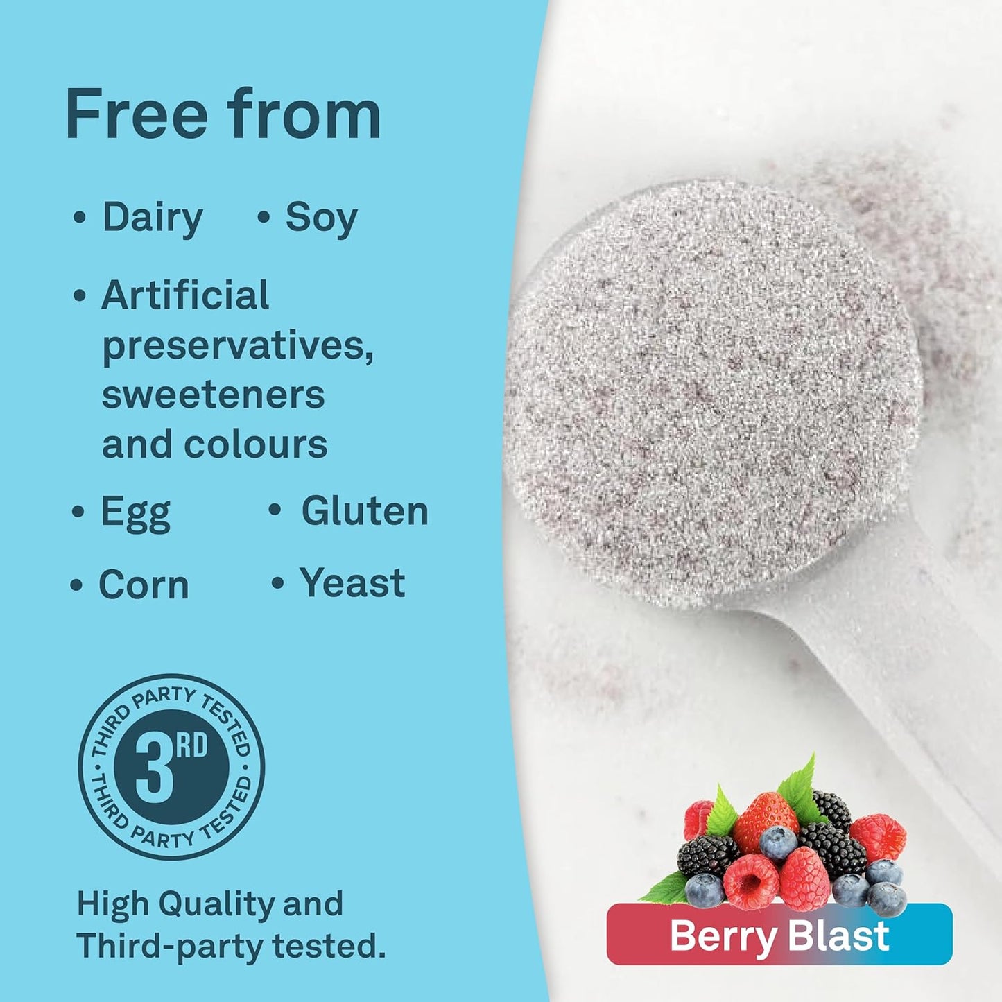 Organika Replenish Electrolytes Powder - Dehydration Relief and Isotonic Electrolyte Powder For Adults, Berry Blast Flavour,Free from Artificial Preservatives, Sweeteners and Colours - 6.5g x 20 sachets