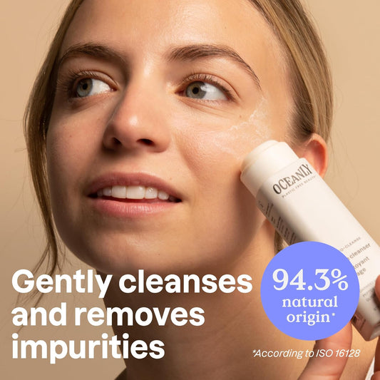 ATTITUDE Oceanly 洁面棒,加拿大制造,经 EWG 认证,不含塑料,植物和矿物质成分,纯素且无动物实验的美容产品,PHYTO CLEANSE,无香型,30 克