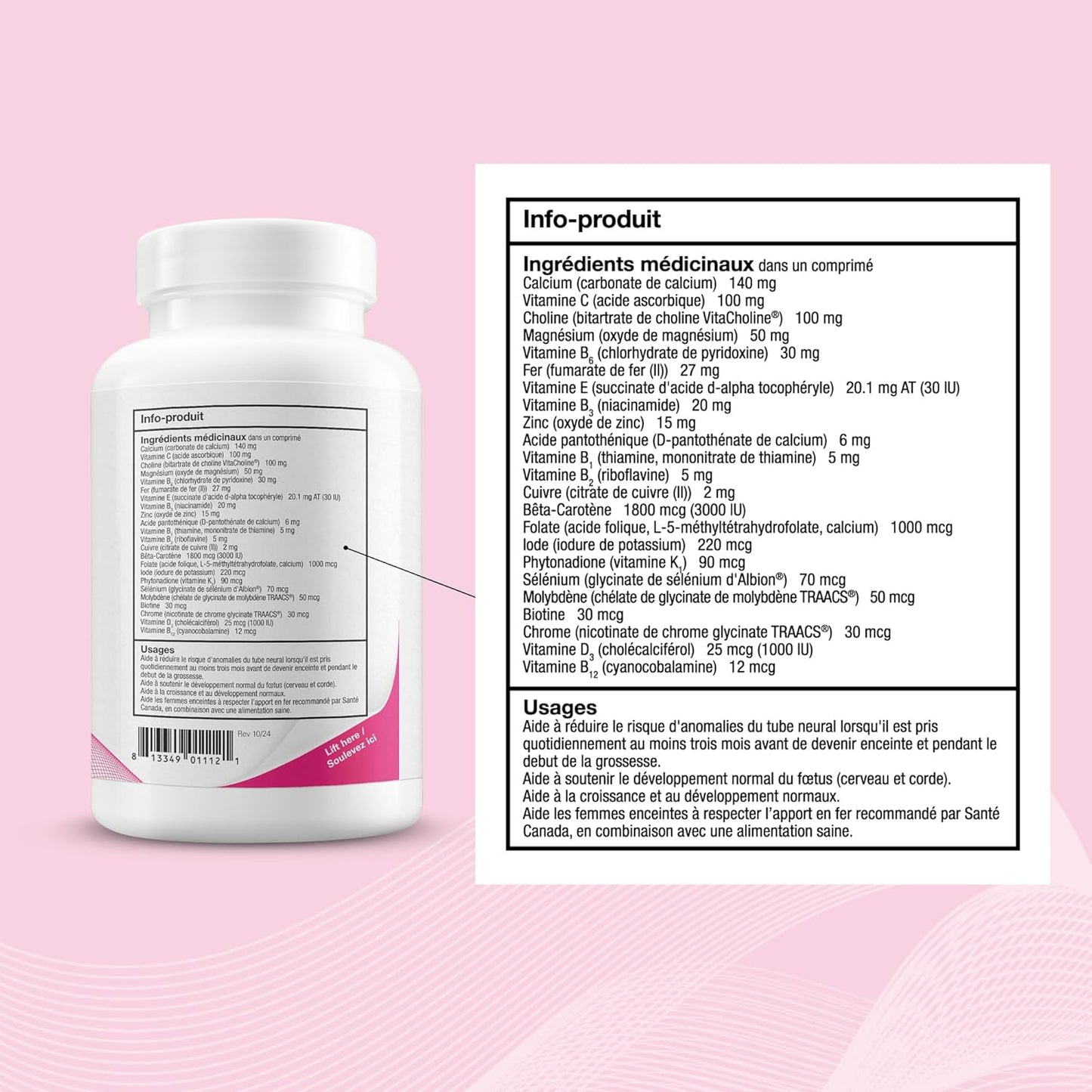 TheraNatal 核心孕前维生素和矿物质补充剂(90 天供应)| 女性孕前核心营养素