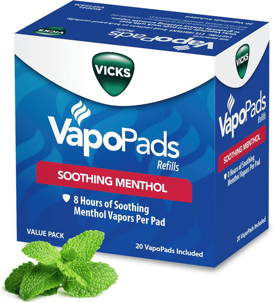 Vicks VapoPads 原装薄荷味 20 片补充装,白色,20 片
