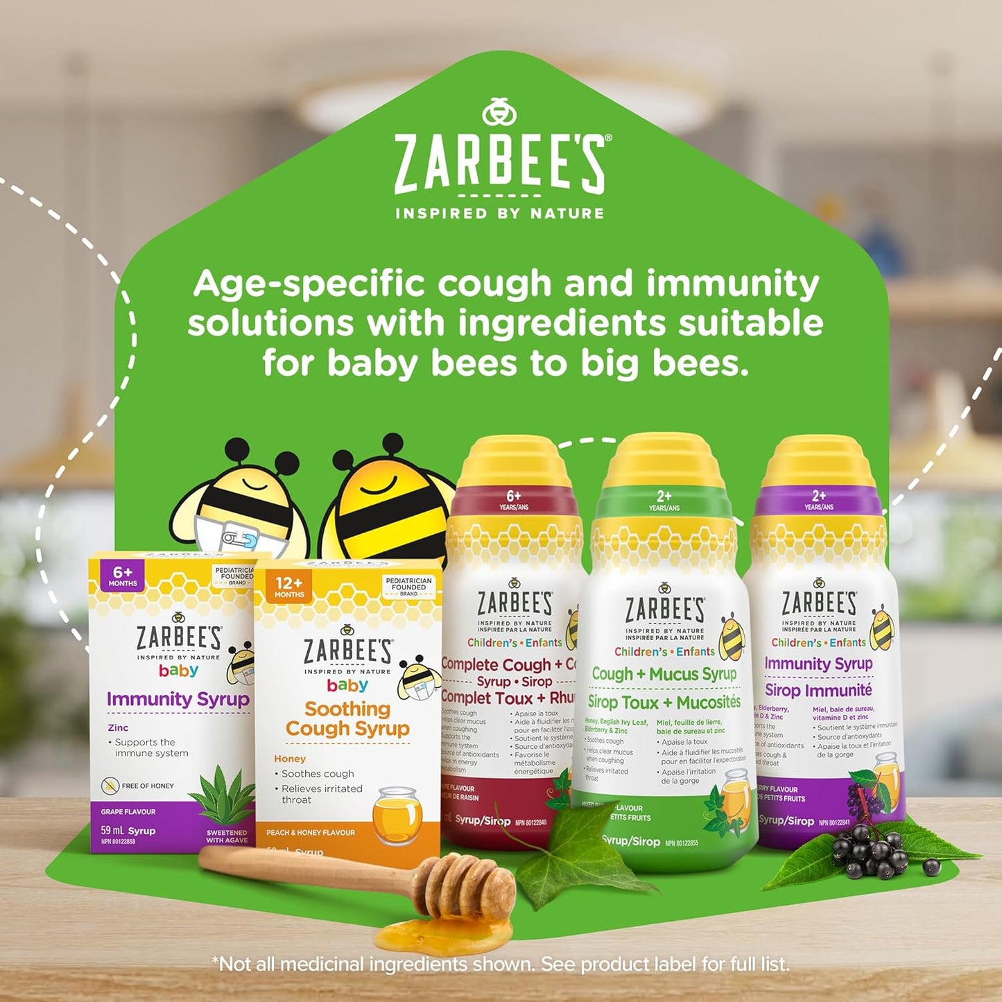 Zarbee 兒童止咳化痰糖漿,含鋅、蜂蜜、接骨木果、英國常春藤葉、免疫系統、混合漿果味,118 毫升