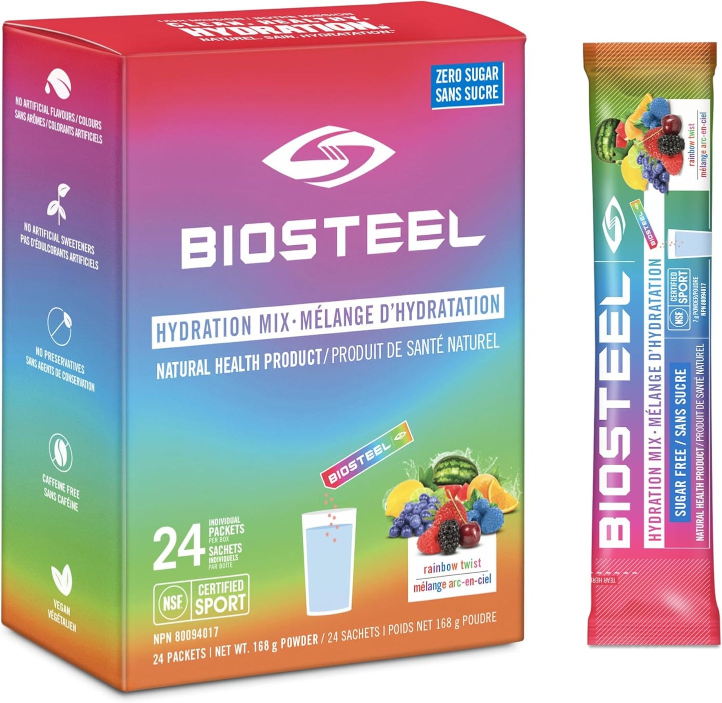 BioSteel 补水混合物,美味补水,零糖,不含人工香料 & 补水混合物,美味补水,零糖,不含人工香料或防腐剂