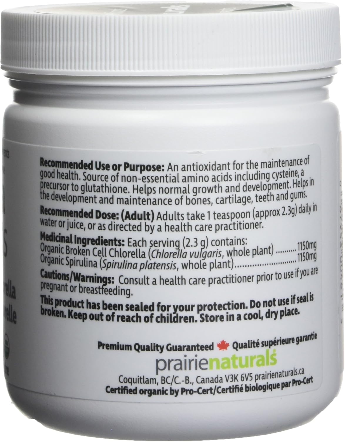 Prairie Naturals Organic Aqua Greens Powder - 200 Gram