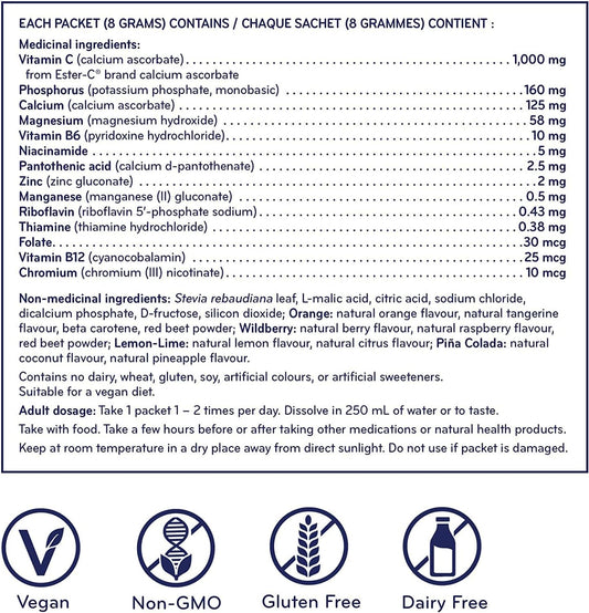 Sisu 能量提升,含酯化維生素 C、檸檬青檸味,24 小時免疫支持,維生素 C 飲料混合物,含活力 B 群維生素和電解質,30 個獨立包裝,純素、非基因改造、無麩質、無乳製品