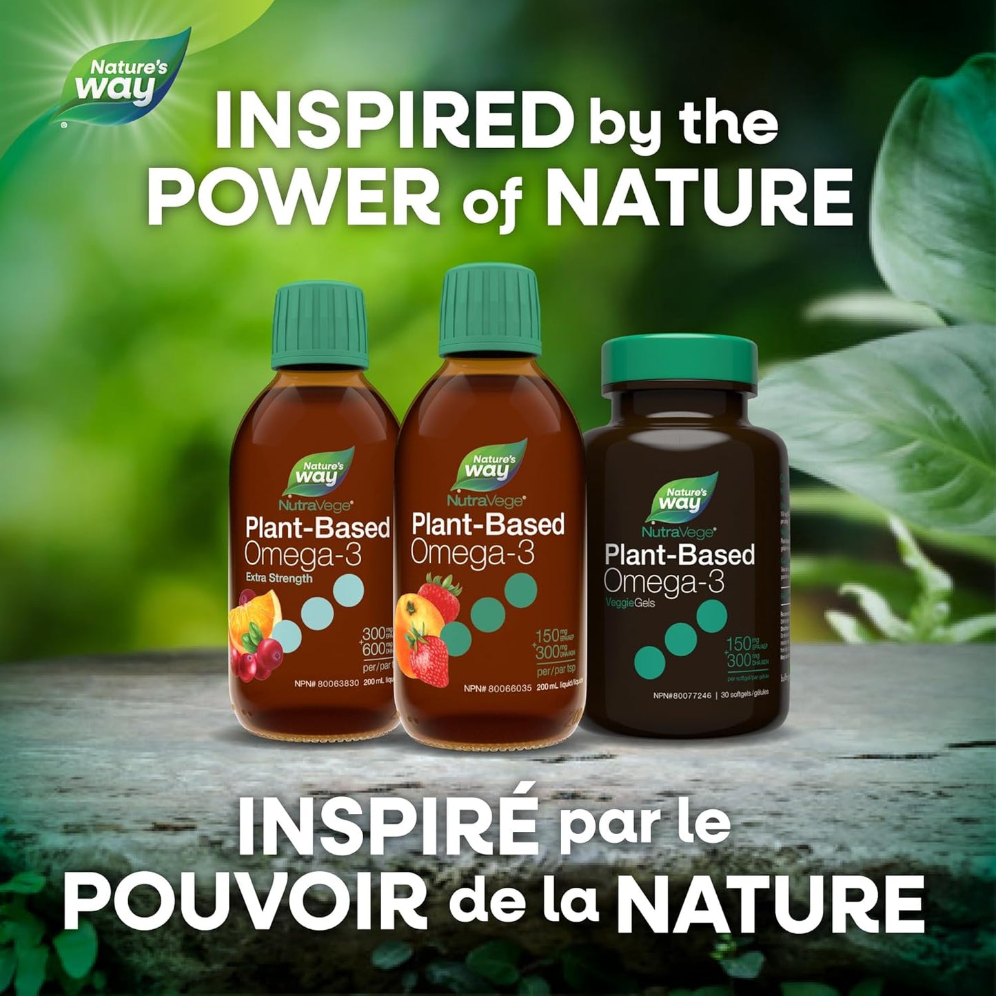 Nature's Way NutraVege 植物性 Omega-3 – 素食液體 Omega-3 補充劑,含 150 毫克 EPA + 300 毫克 DHA - 草莓橙味 – 支持成人心臟、眼睛和大腦功能,200 毫升