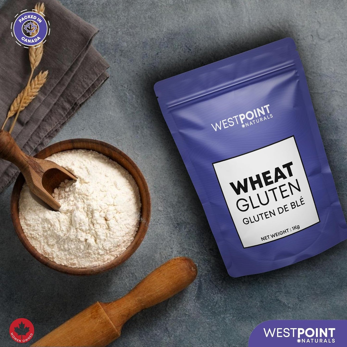 Westpoint Naturals 優質活性小麥麵筋 1 公斤 - 高蛋白,提高彈性,改善質地,天然,非基因改造,適合素食主義者