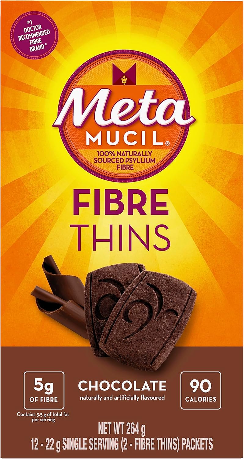 Metamucil 纤维薄片,巧克力味,12 份(共 24 块饼干)