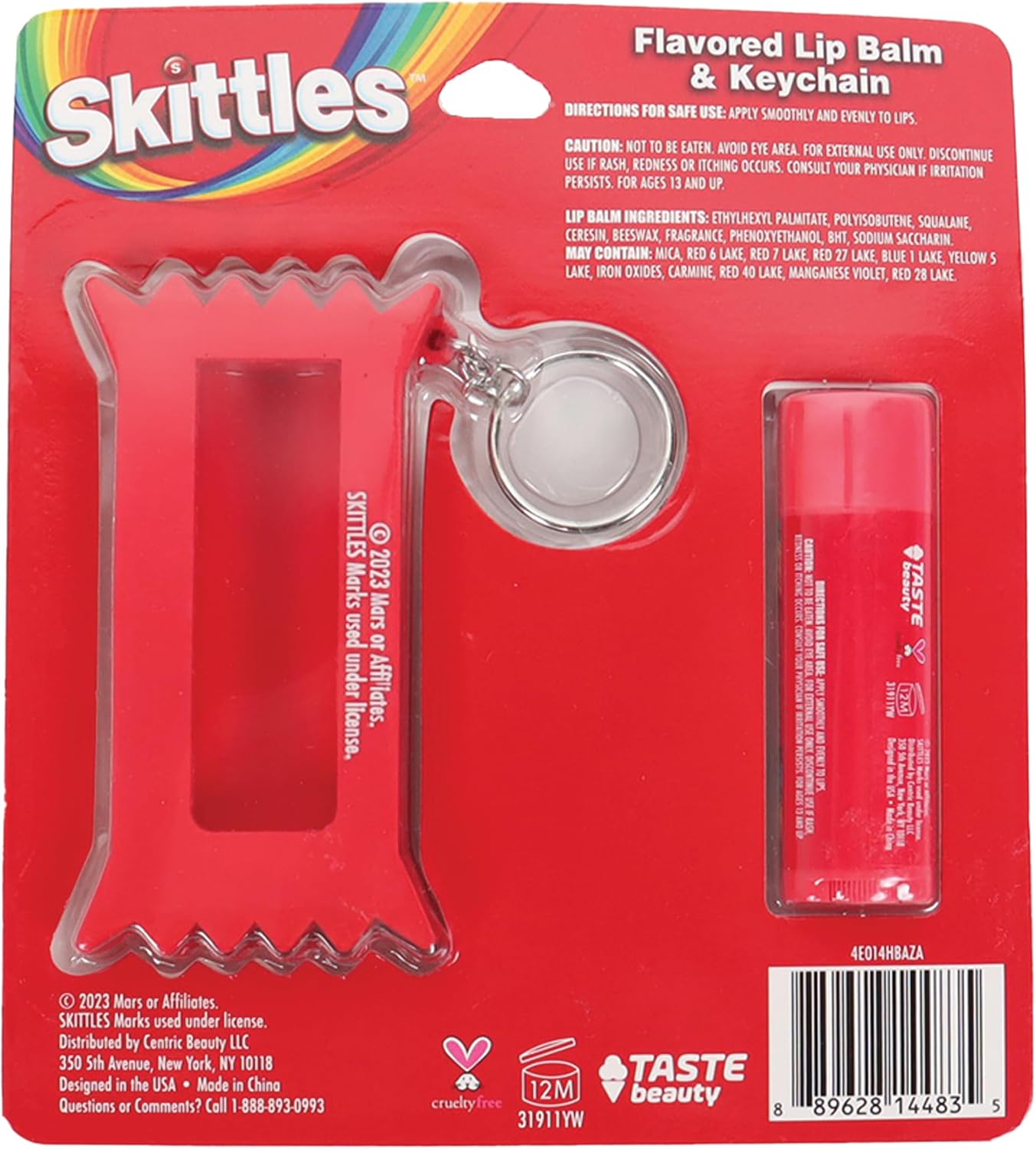 SKITTLES LIP BALM KEYCHAIN