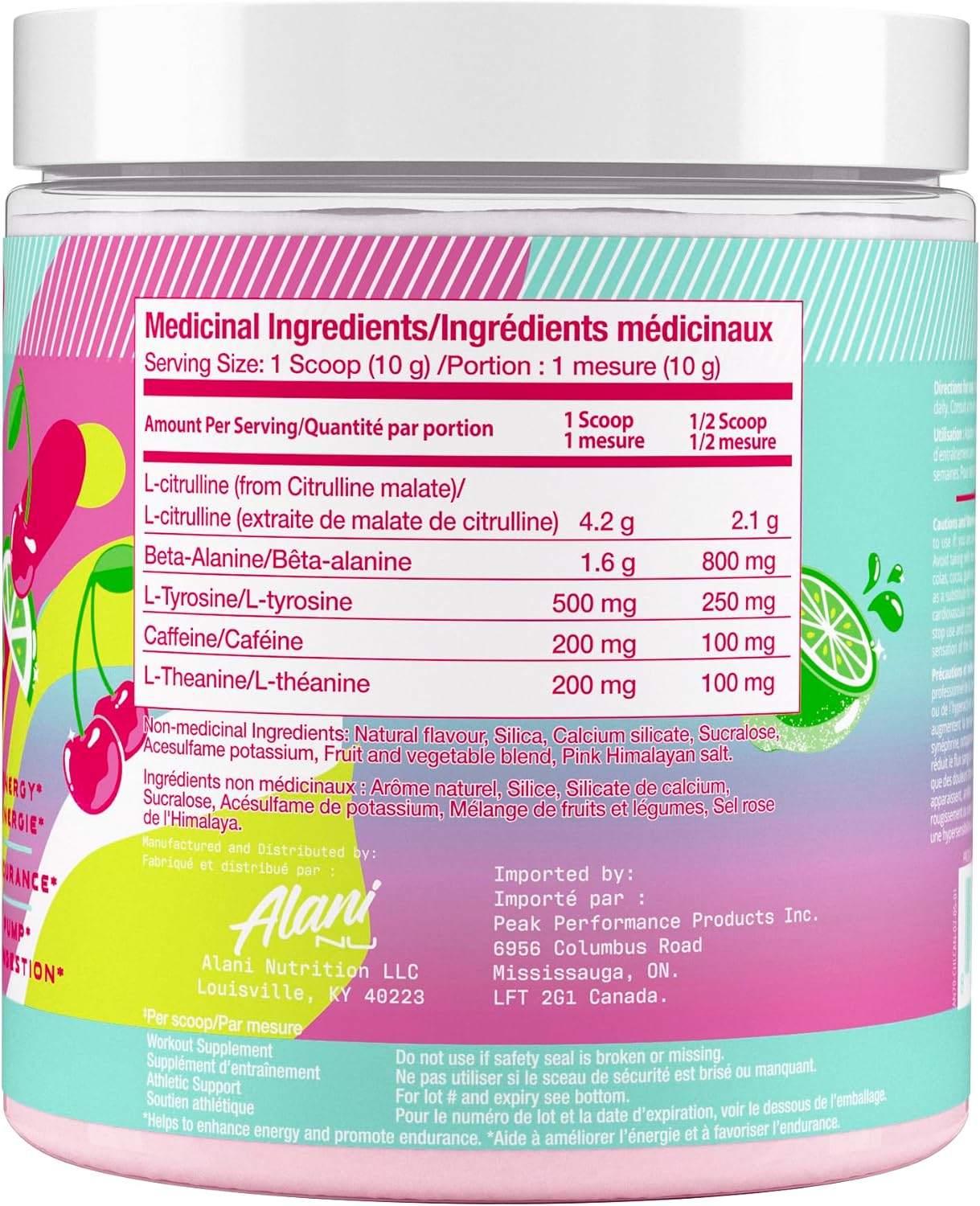 Alani Nu Pre Workout Powder | Amino Energy Boost | Endurance Supplement | Sugar Free | 100mg Caffeine | L-Theanine, Beta-Alanine, Citrulline | 30 Servings (Cherry Twist)