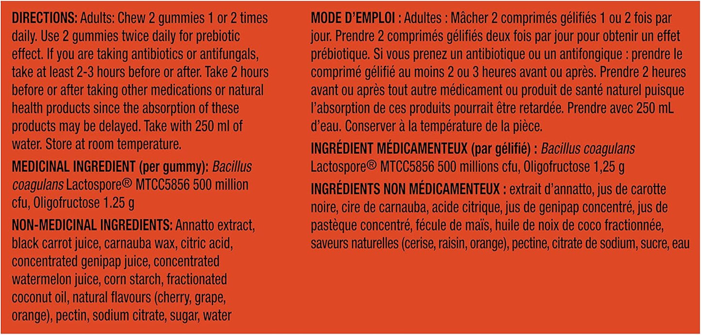 Align DUALBIOTIC PREbiotic + PRObiotic Gummies for Women & Men, Helps Support a Healthy Digestive System, Made With Naturally Fruit Flavours, 60 Count