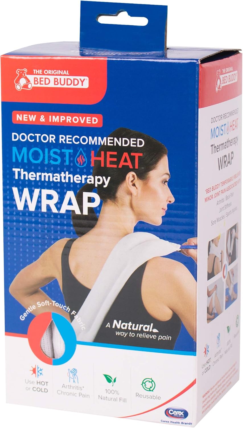Carex Bed Buddy 加热垫和冷却颈巾 - 微波加热垫,缓解肌肉酸痛 - 冷敷包,缓解疼痛
