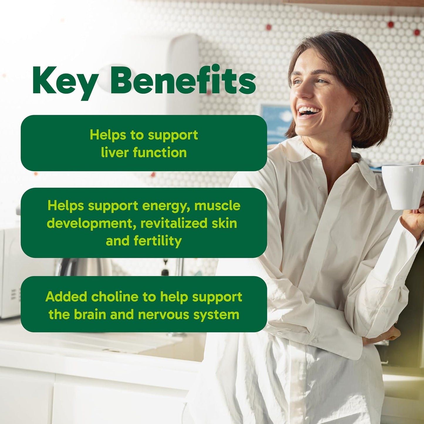 Organika 牛肝加胆碱 - 源自草饲牛和育肥牛,牧场饲养,富含维生素和矿物质,支持肝功能、能量水平和免疫力 - 90 粒胶囊