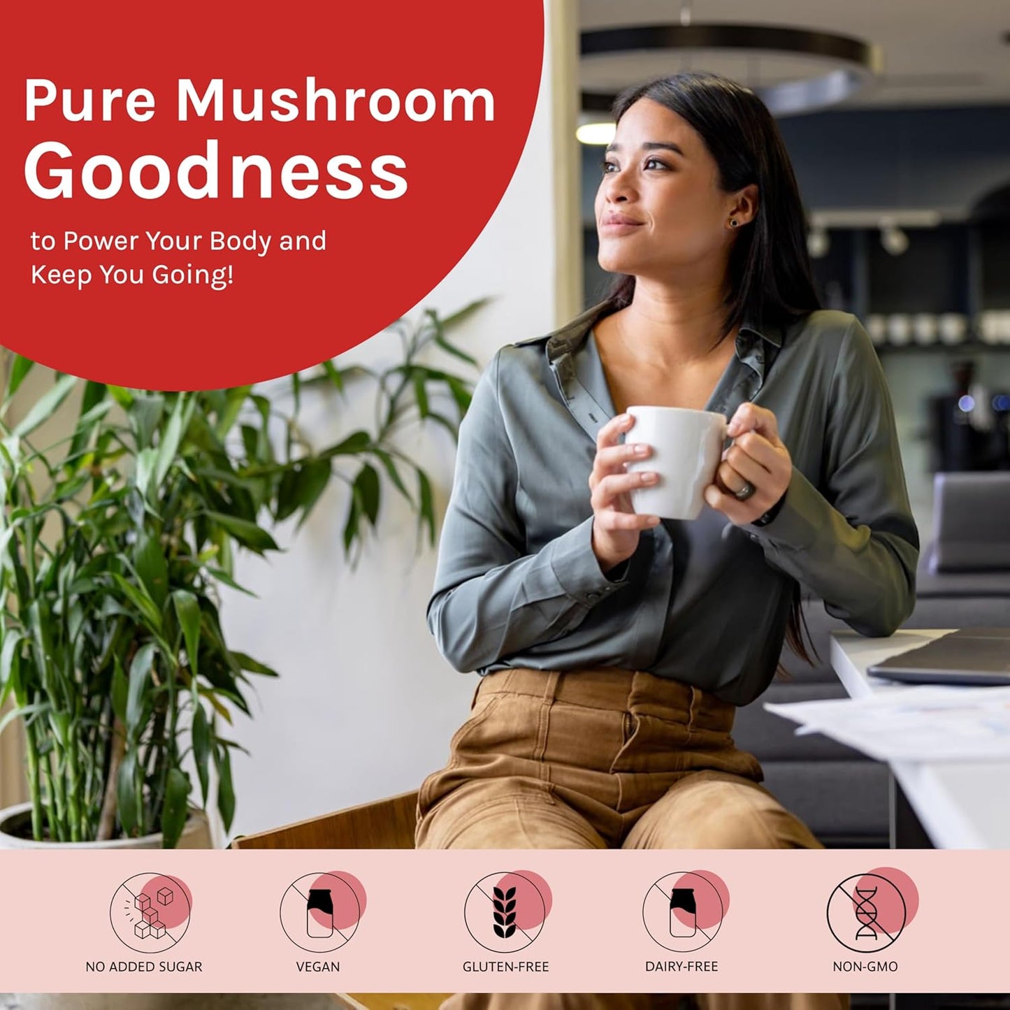 Organic Traditions Dirty Chai 蘑菇咖啡,加拿大制造,速溶 5 种混合蘑菇咖啡有机适应原拿铁,采用白桦茸、冬虫夏草、灵芝、狮鬃菇和火鸡尾制成,100 克/3.5 盎司袋装。