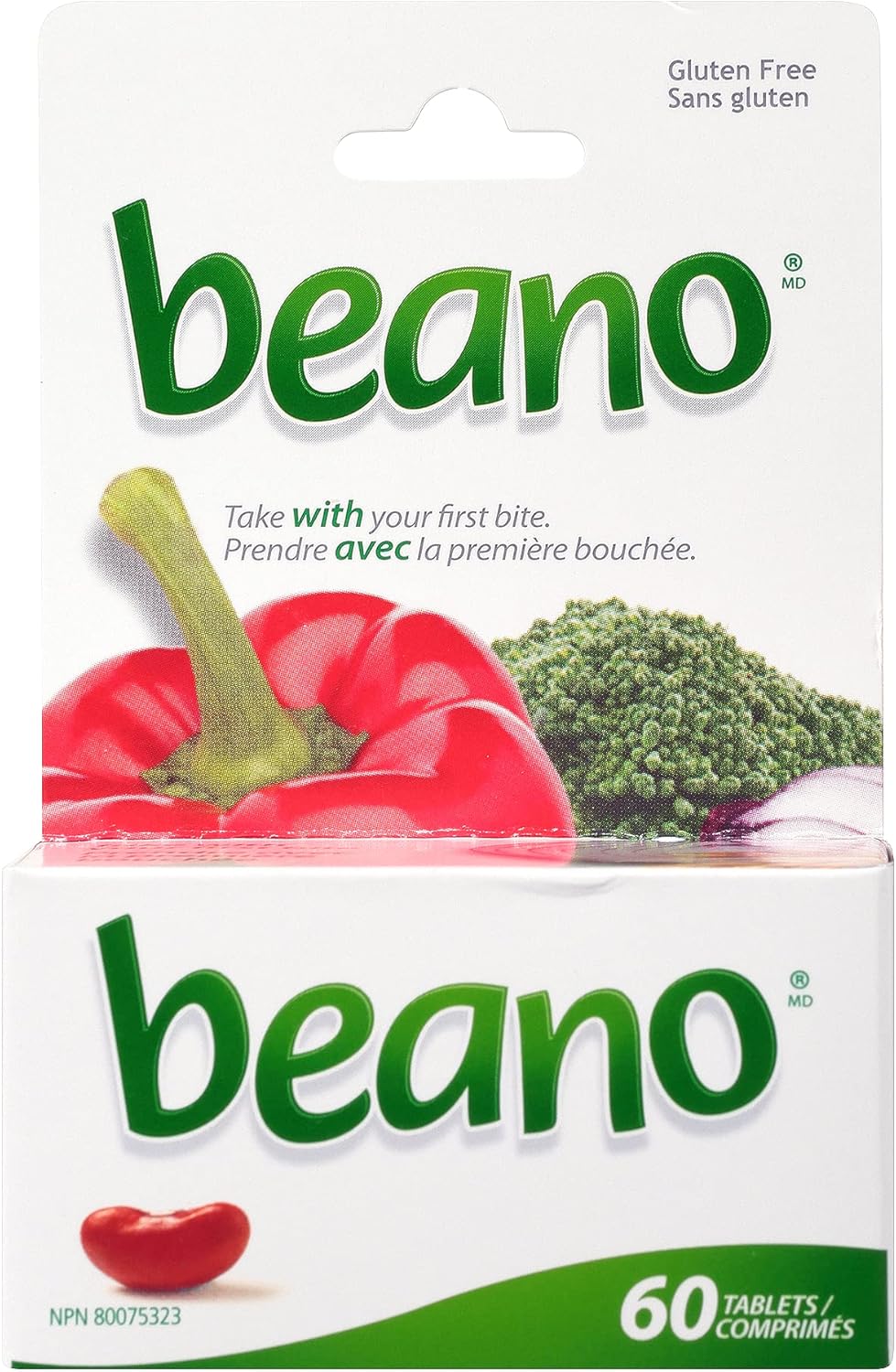 Beano Tablets,消化酶补充剂,缓解胀气 - 60 片 - 有助于缓解腹胀,缓解胃部不适