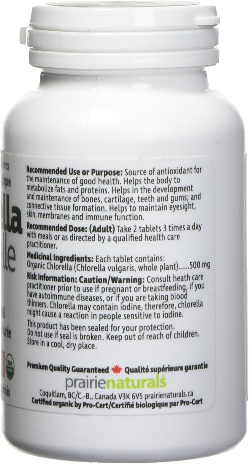 Prairie Naturals 有机小球藻破壁片 - 180 片