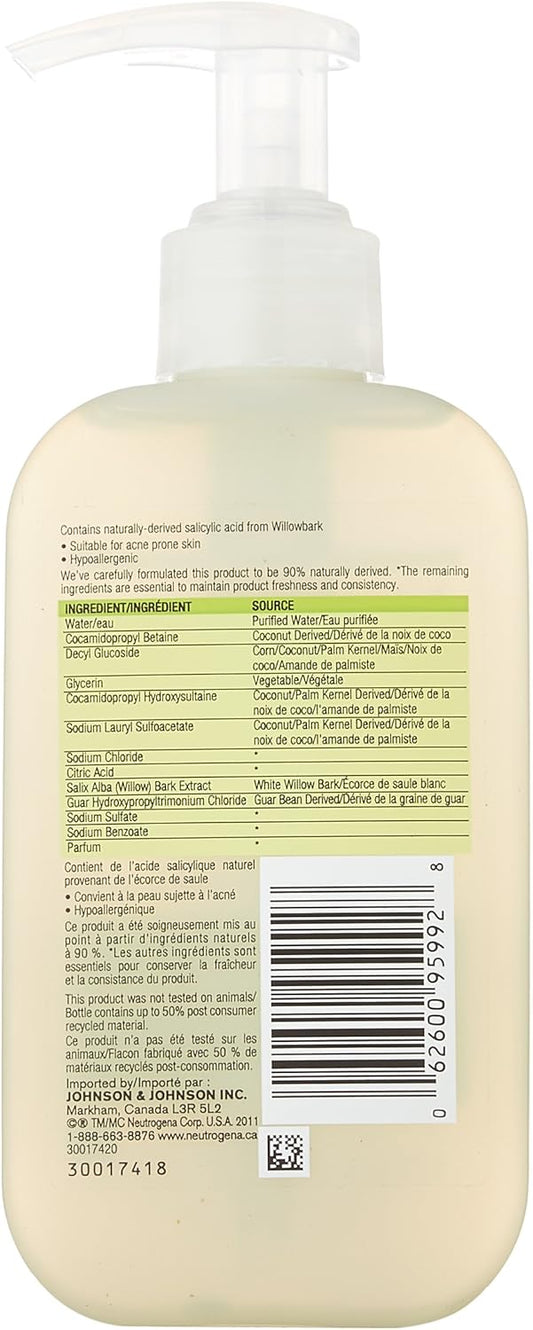 Neutrogena Naturals Face Wash, Purifying Facial Cleanser for Acne Prone Skin, 177 mL