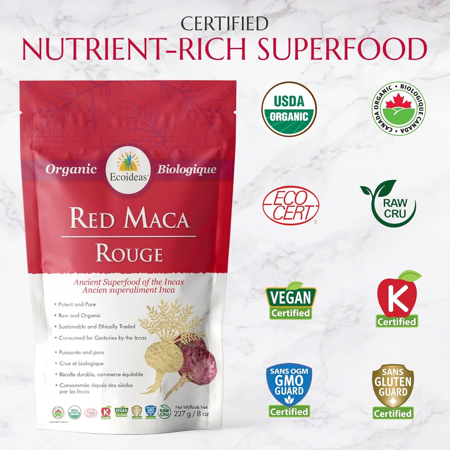 Ecoideas 有機紅瑪卡,227克
