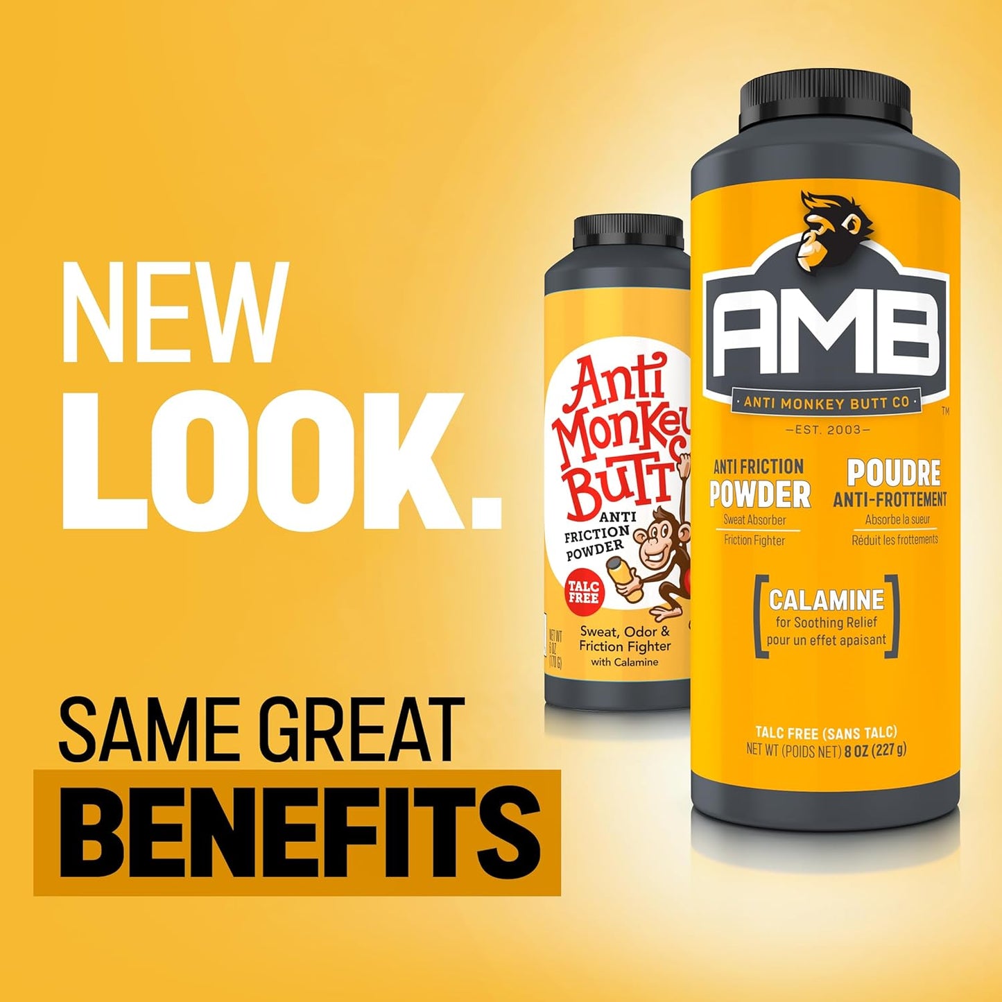 防猴屁股爽身粉,不含滑石粉的炉甘石粉,可去除汗液、异味和摩擦,8 盎司,1 包