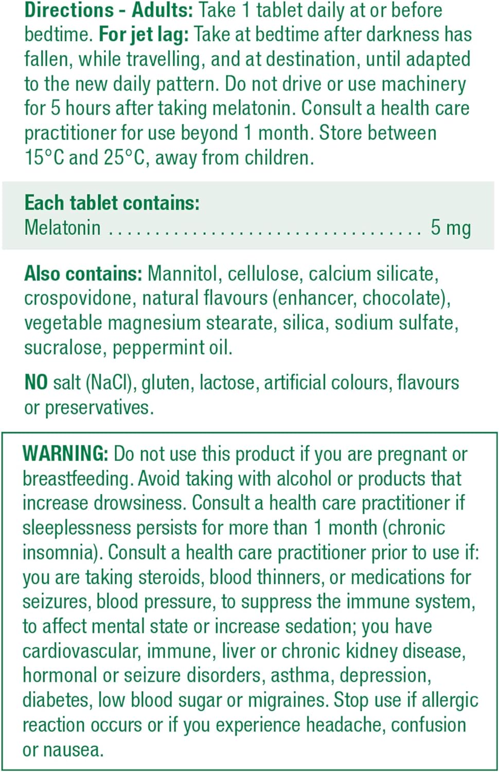 Jamieson 褪黑素 5 毫克,強效巧克力薄荷味,即溶,改善睡眠質量,延長睡眠時間,幫助重置睡眠-覺醒週期。素食,無麩質,無人工香料…