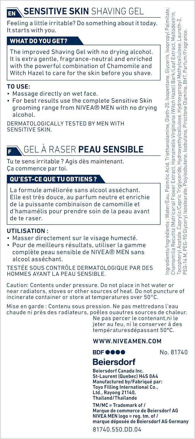 NIVEA MEN Protect & Care Face Moisturizer, 75ml & NIVEA Men Sensitive Skin Shaving Gel (200mL), Shaving Gel for Sensitive Skin, Allows for a Close Razor Shave and Leaves an Instant Soothing Sensation