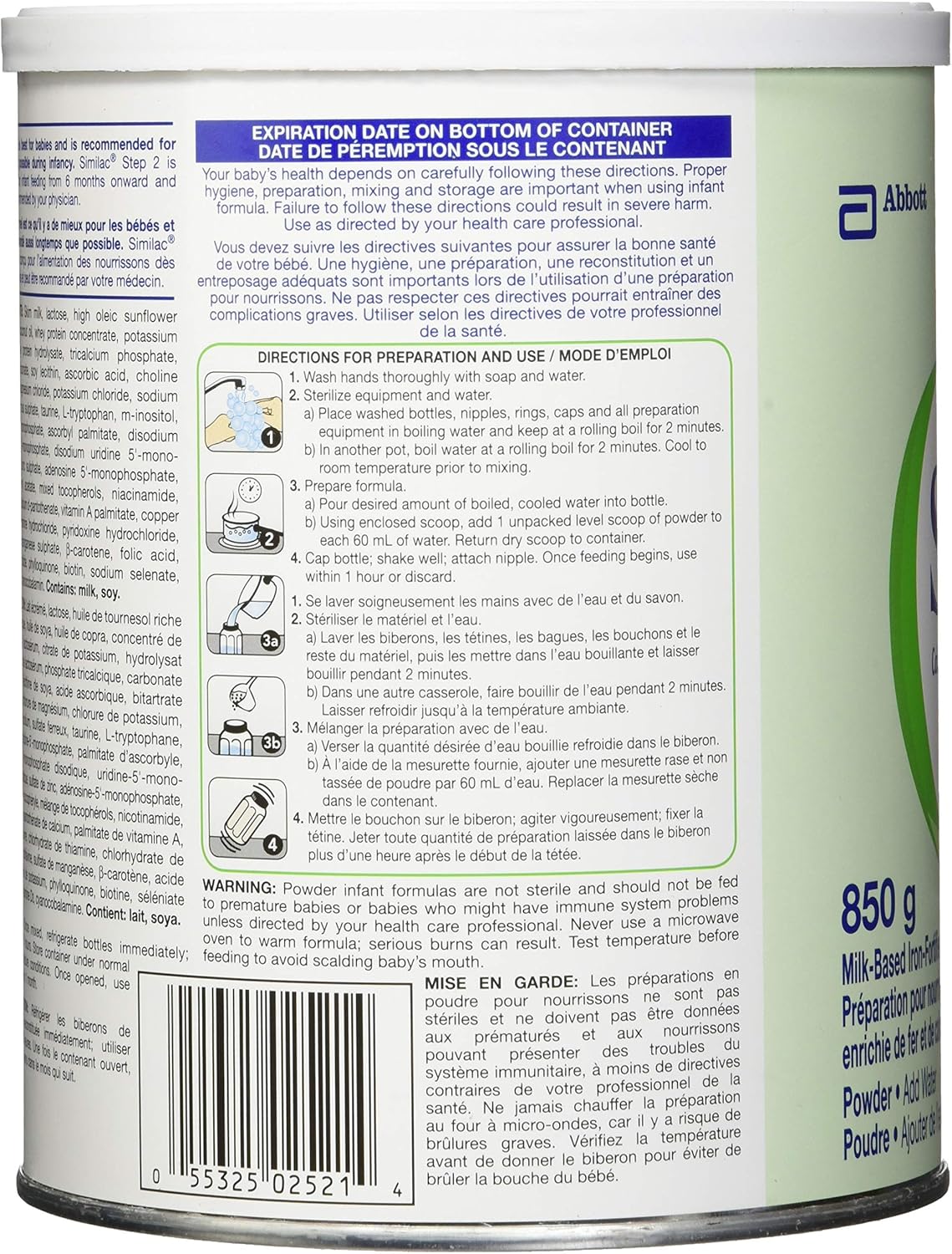 Similac 第二階段強化鈣嬰兒配方奶粉,850 克,6-24 個月