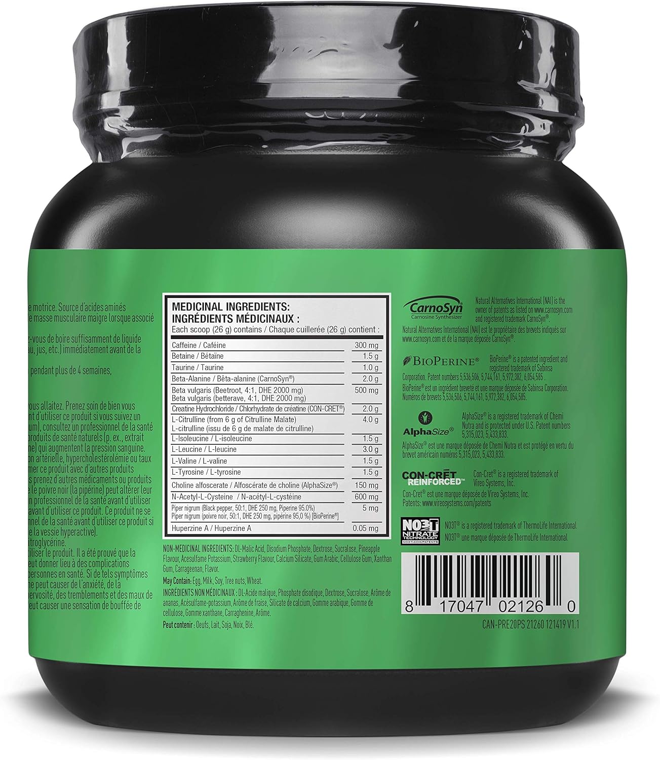 Jym Supplements Science Pre jym 20 Serving 鳳梨草莓口味 520 克