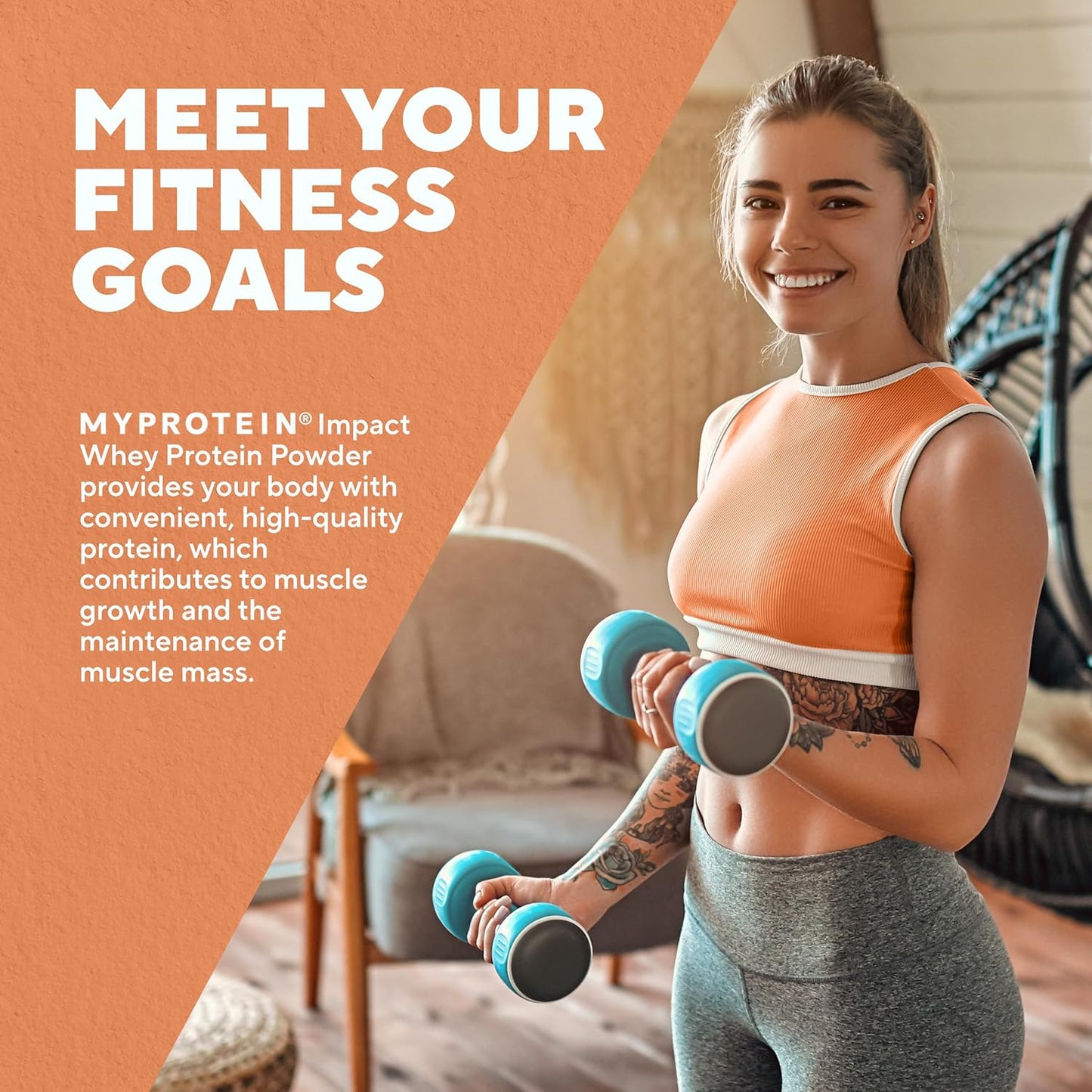 Myprotein Impact 乳清蛋白混合物,無味,2.2 磅(40 份),2.2 磅(1 包)