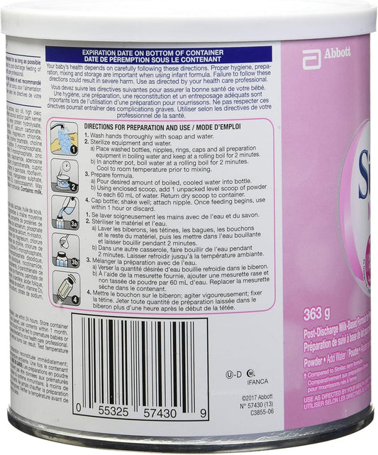 Similac Neosure 出院後嬰兒配方奶粉(適用於早產兒,最多 12 個月),粉紅色,363 克