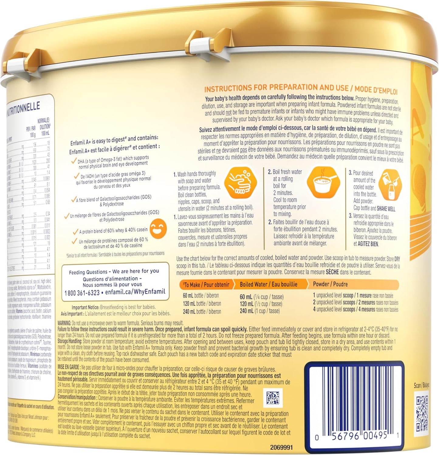 Enfamil A+ 嬰兒配方奶粉,含健腦 DHA,適合 0-12 個月,663 克,6 包