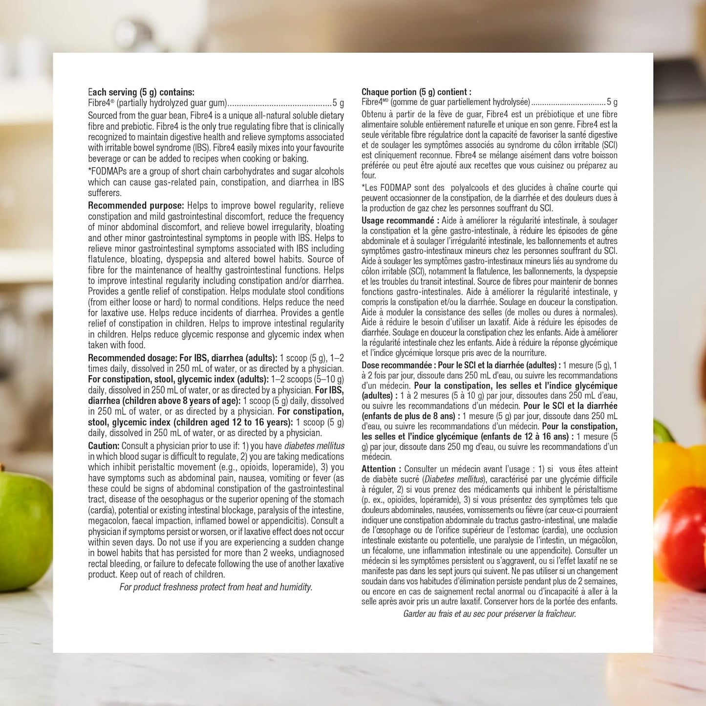 Webber Naturals Fibre4 肠易激综合征肠道不适胶囊 150 克,无味,30 份,纤维和生物素 10,000 微克,强效,120 粒胶囊,支持健康的头发、皮肤和指甲