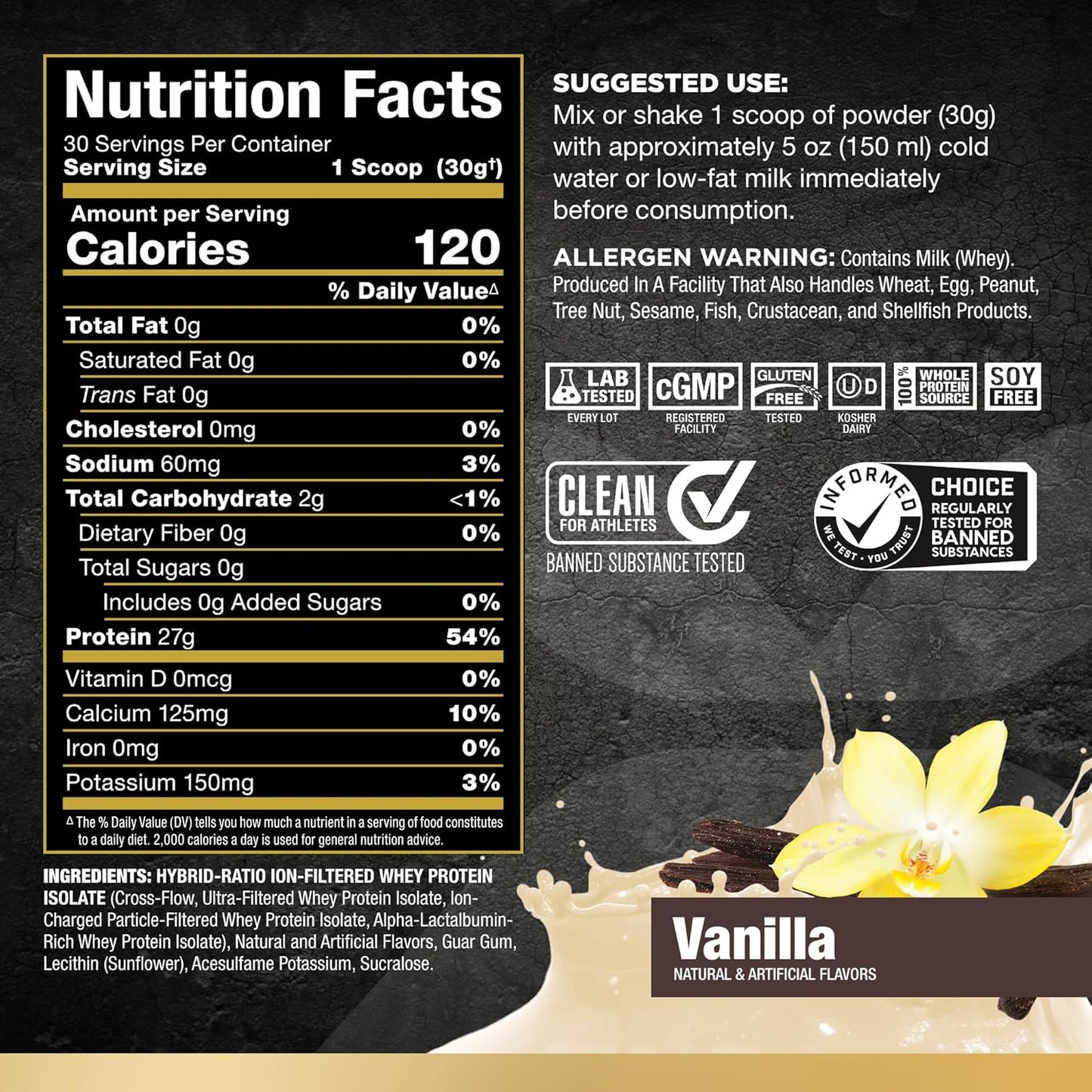 ALLMAX CASEIN-FX 香草味 2 磅 & Isoflex 100% 超纯乳清分离蛋白,香草味,2 磅