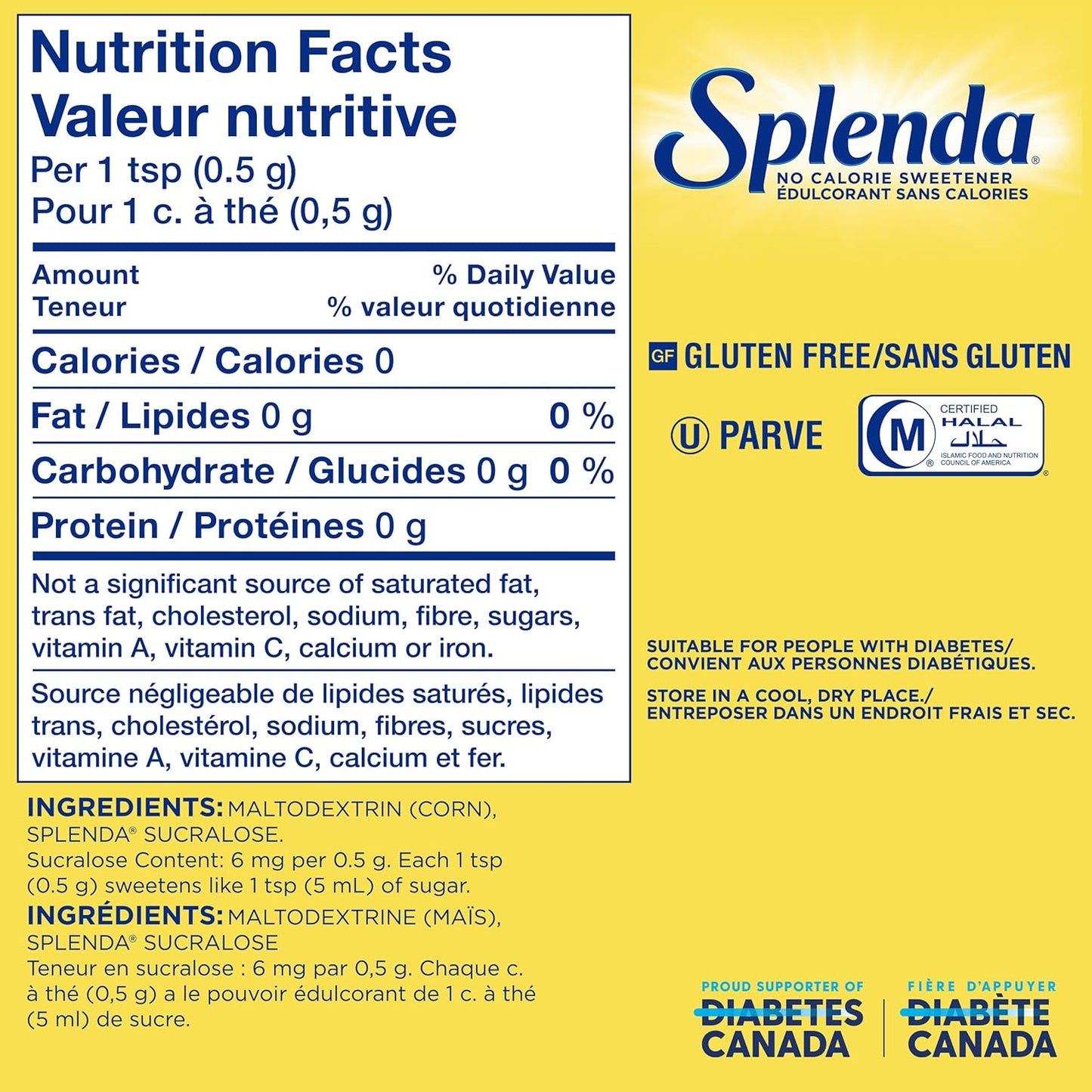 Splenda No Calorie Sweetener Granulated, 275G (5LB Equivalent), Sugar Substitute for Use with Coffee, Tea, Fruit, Cereal, and More