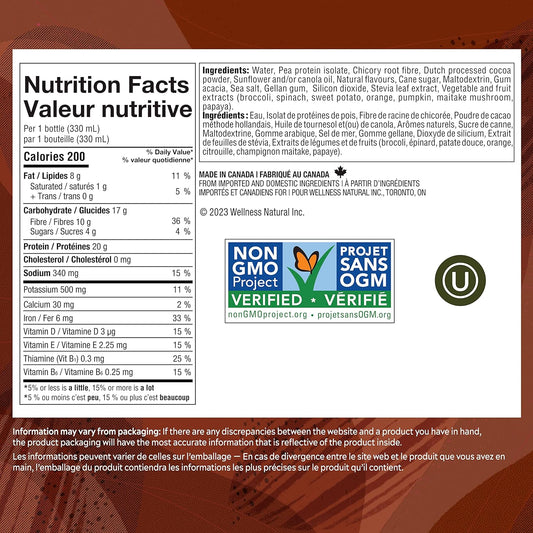 Simply Protein Ready-To-Drink Chocolate Plant Protein Shake, 330mL Bottle, Pack of 4, High Protein & Dark Chocolate Almond Protein Bars, Gluten Free, Vegan, High Protein Snacks, 4 Count