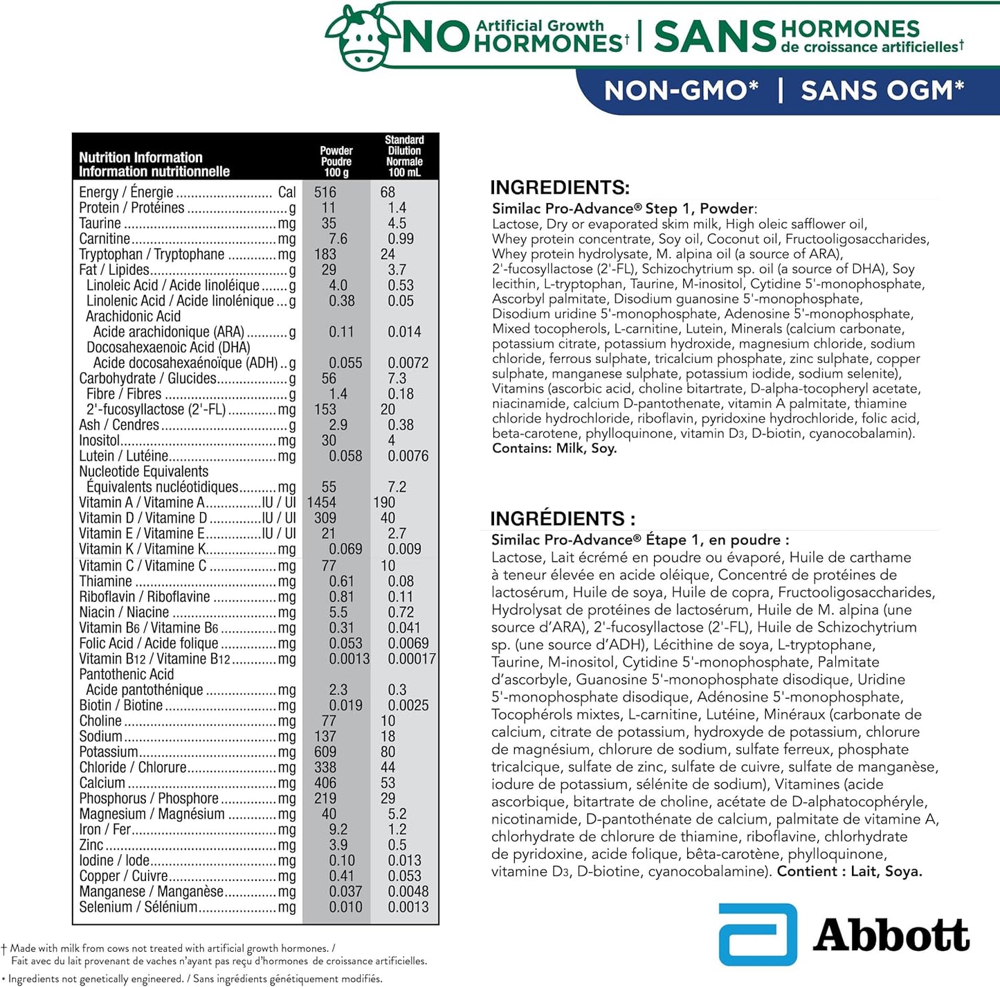 Similac Pro-Advance Step 1, Baby Formula, Our Closest Formula to Breast Milk with 2’-FL, Easy To Digest, 0+ Months, Powder, 584 g