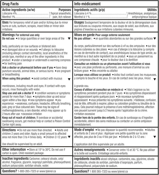 泰诺制造商生产的精准冷却止痛膏,4% 利多卡因和 1% 薄荷醇,快速有效缓解疼痛,淡淡香味,14.2 克旅行装