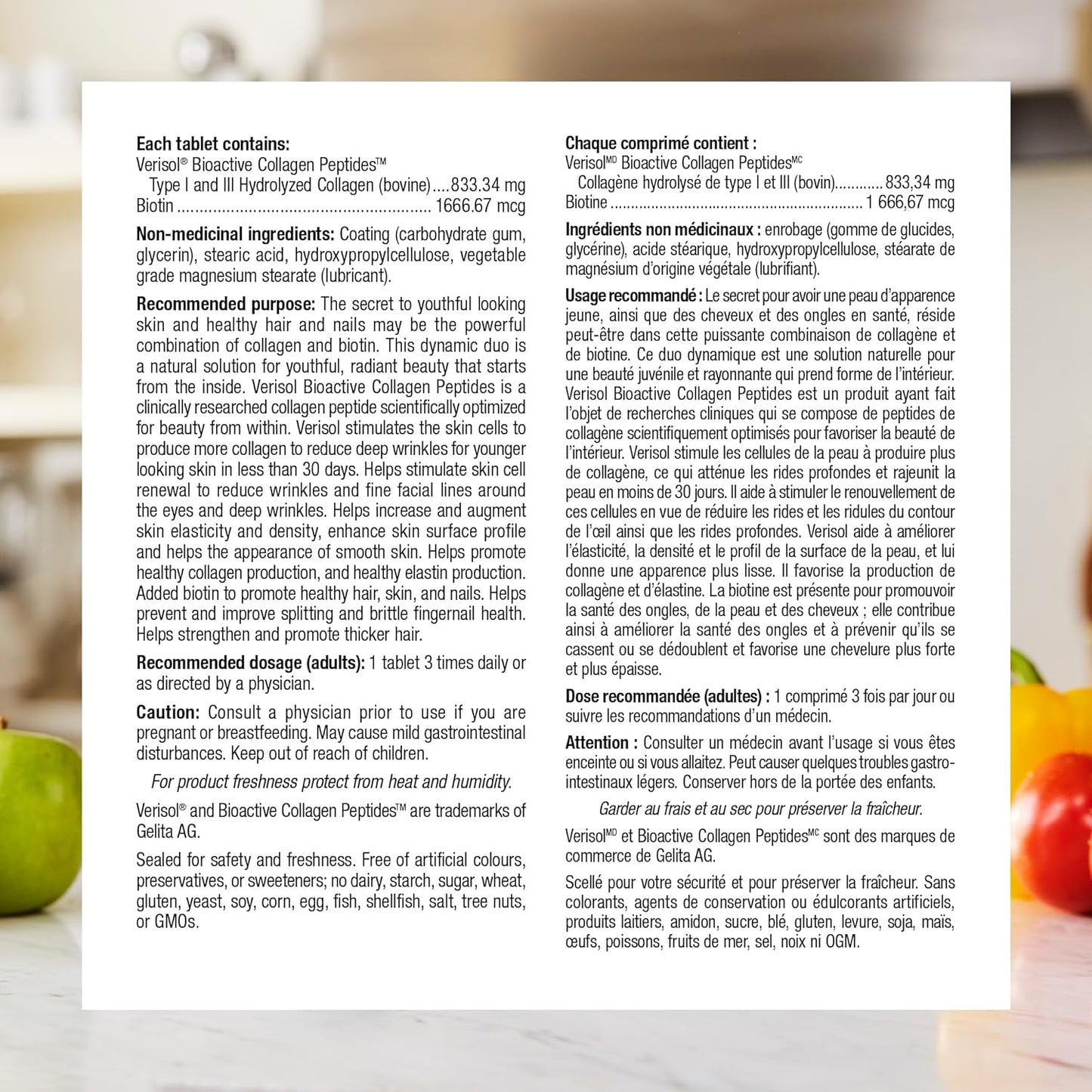 Webber Naturals Collagen30 含生物素,每份含 2,500 毫克生物活性膠原蛋白勝肽和 5,000 微克生物素,120 片,為皮膚、頭髮和指甲提供高級滋養