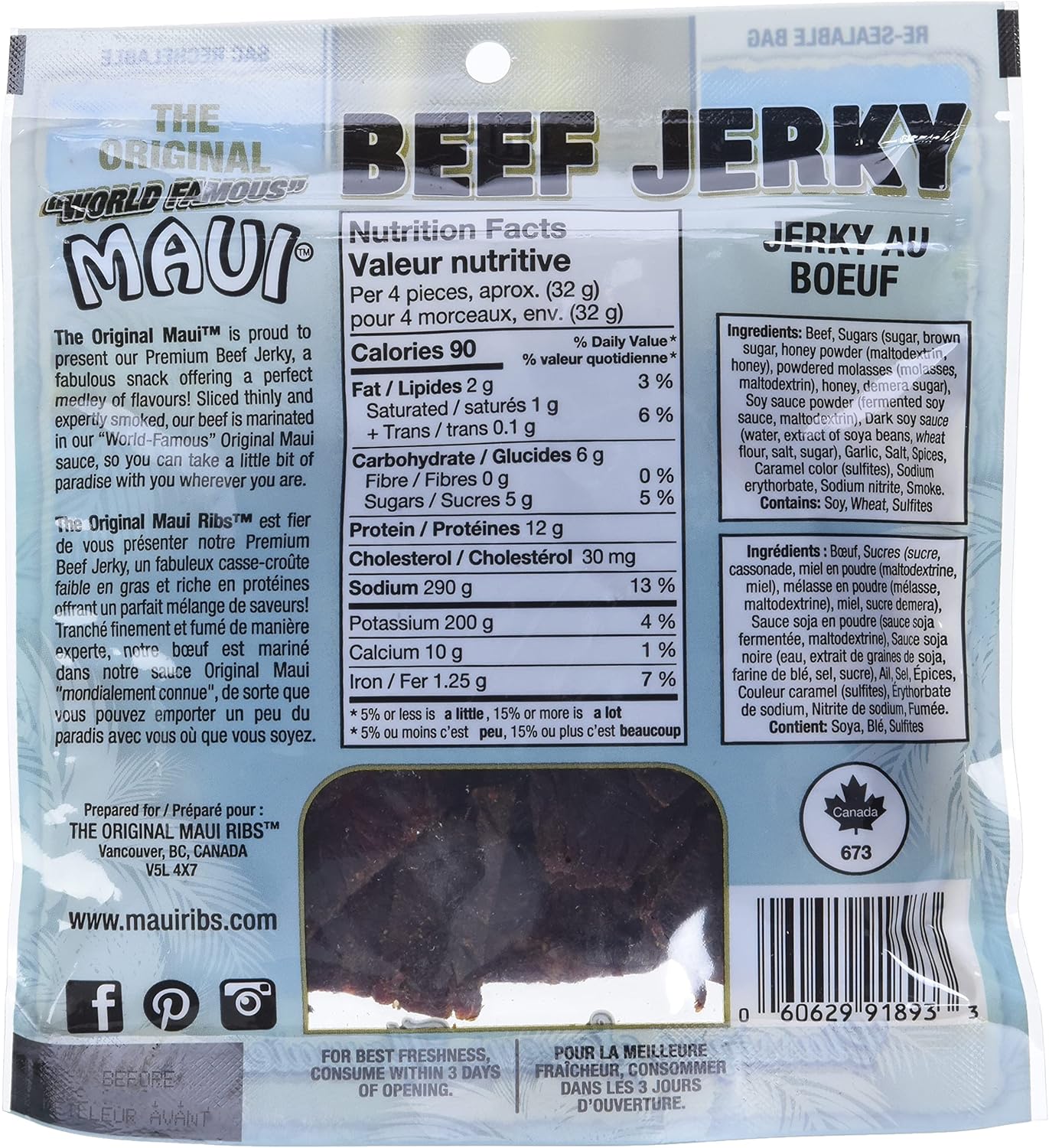 原味毛伊島肋排牛肉乾