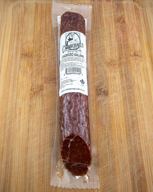 Carmichael's Salami 275g | Charcuterie, Smorgasbord, Hors D'oeuvres | Made in Canada (Chorizo Salami)