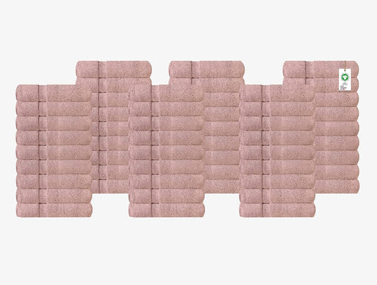 A1 HOME COLLECTIONS 100% 有机棉毛巾 650 GSM 毛绒羽毛触感速干洗脸巾,60 条装,GOTS 认证,Oeko-Tex 绿色认证,有机棉洗脸巾,13 英寸 X 13 英寸