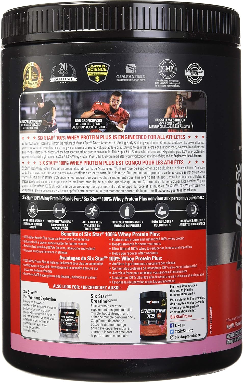 Whey Protein Powder + Creatine Monohydrate, 4 lbs & Six Star Preworkout Explosion, Pre Workout Powder for Men & Women with Creatine Monohydrate & Beta Alanine for Energy (30 Servings)
