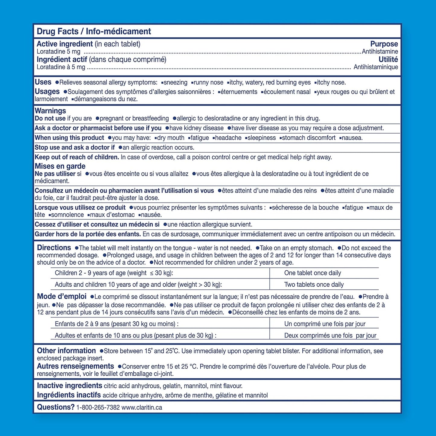 开瑞坦儿童速溶抗过敏药 - 24 小时不瞌睡儿童抗过敏药,儿童抗组胺药,快速缓解眼睛发痒、流泪、发红、打喷嚏、流鼻涕等过敏症状,10 片装