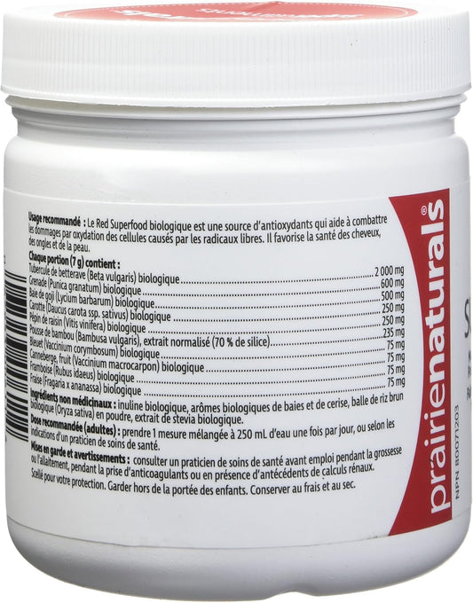 Prairie Naturals Organic Red Superfoods Blend with Organic Beet & Pomegranate Powder - 210 Gram
